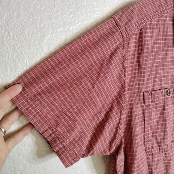 Patagonia back step short sleeve button down shirt red sz L - Picture 4 of 7